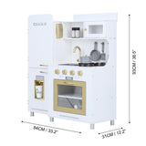 Teamson Kids Little Chef Mayfair Classic Kids Kitchen Playset, White, Gold
