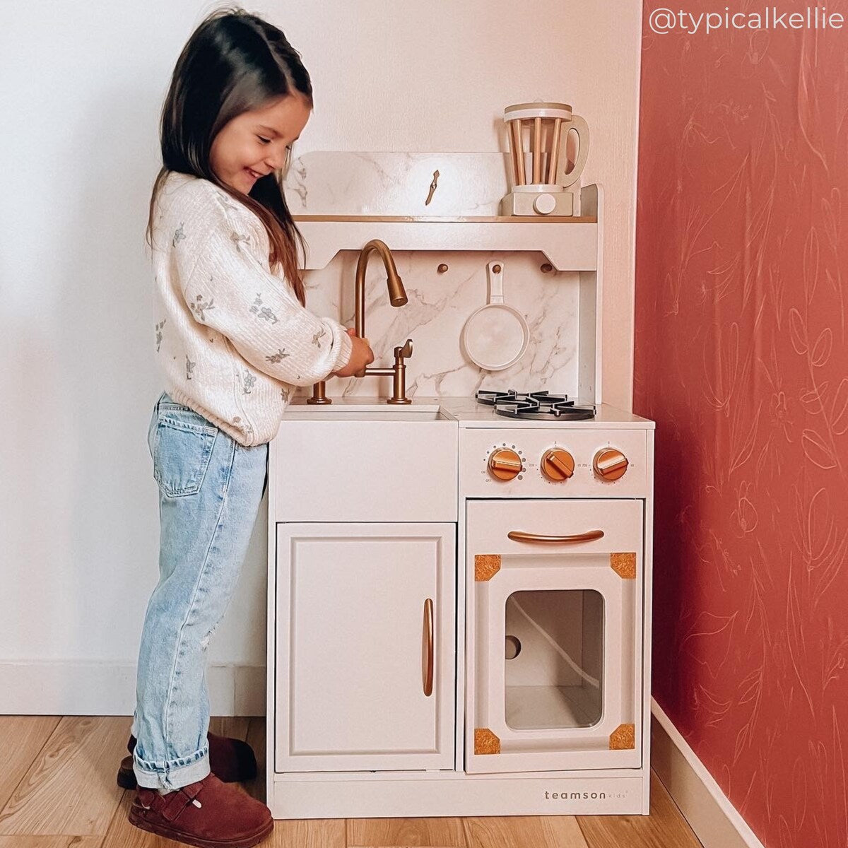 Teamson Kids Versailles Petite Classic Kids Wooden Play Kitchen - 19.76" L x 12.01" W x 35.51" H