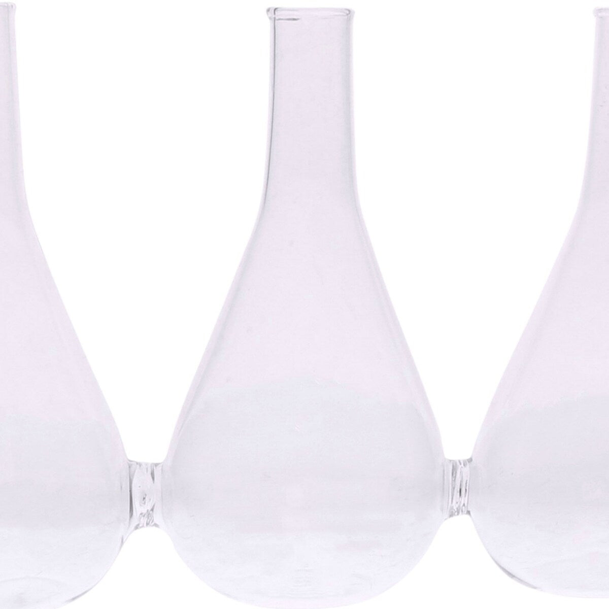Tear Drop Trio Joined Glass Vase, Clear