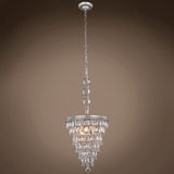 Teardrop Glass Chandelier 3 Light Led 13" In Antique Silver - 16.00