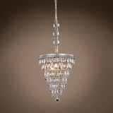 Teardrop Glass Chandelier 3 Light Led 13" In Antique Silver - 16.00