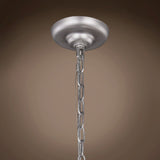 Teardrop Glass Chandelier 3 Light Led 13" In Antique Silver - 16.00