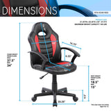 Techni Mobili Kid's Gaming and Student Racer Chair with Wheels - as picture