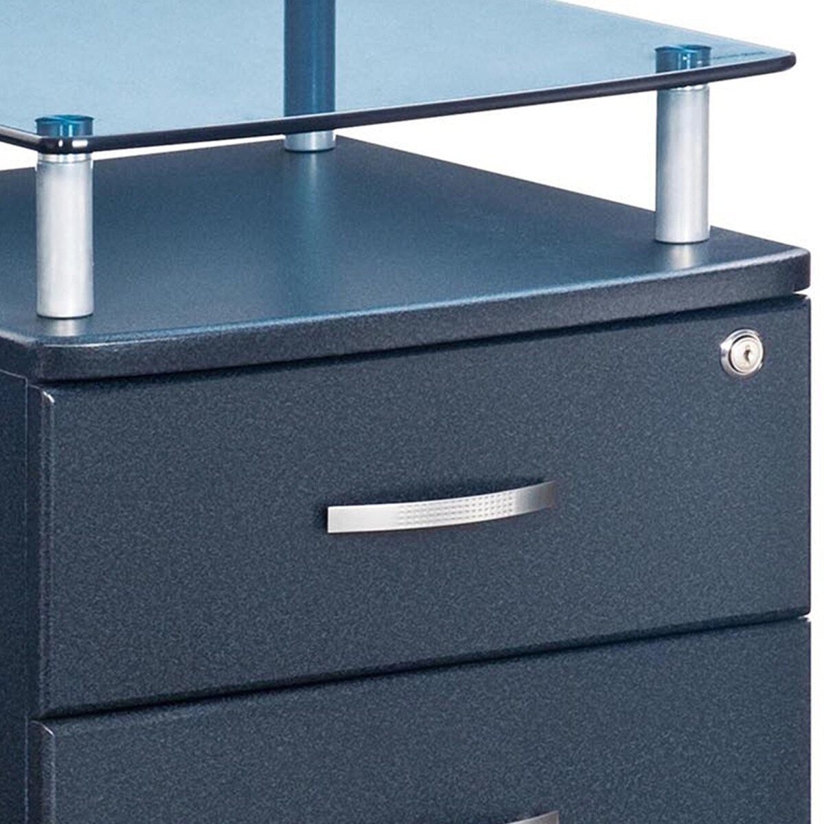 Techni Mobili Rolling File Cabinet with Glass Top
