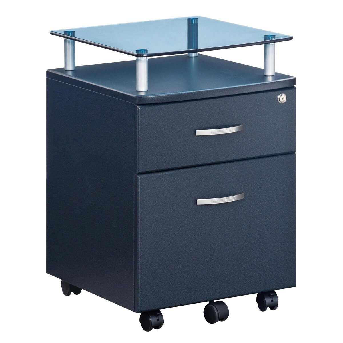 Techni Mobili Rolling File Cabinet with Glass Top