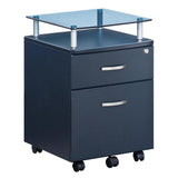 Techni Mobili Rolling File Cabinet with Glass Top