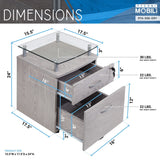 Techni Mobili Rolling File Cabinet with Glass Top