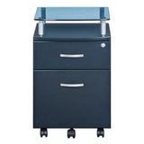 Techni Mobili Rolling File Cabinet with Glass Top