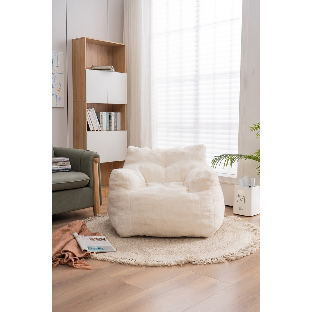 Teddy Fabric Soft Tufted Bean Bag Chair