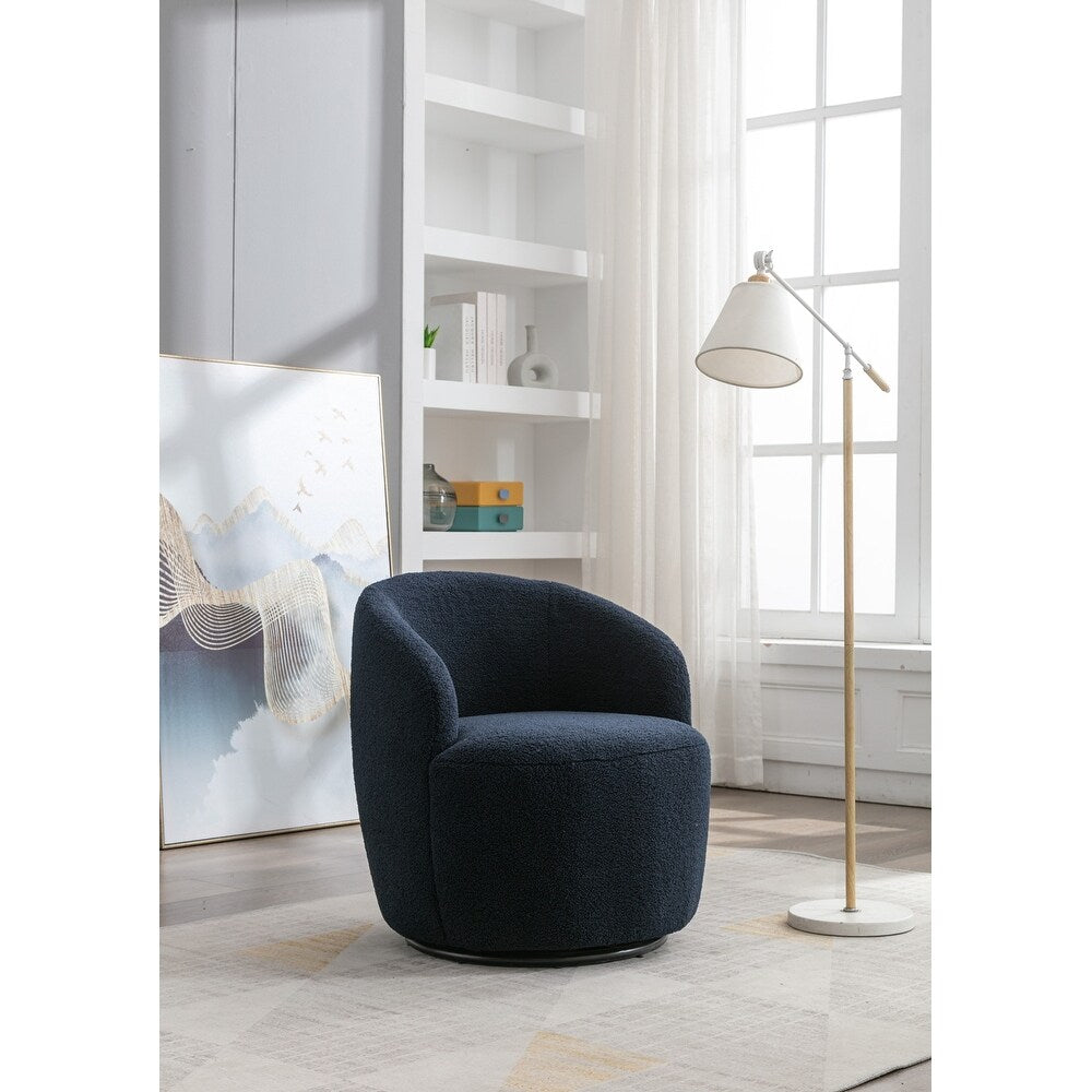 Teddy Fabric Swivel Accent Armchair Barrel Chair