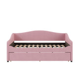 Teddy Fleece Full Size Upholstered Daybed with Light and Trundle, Beige