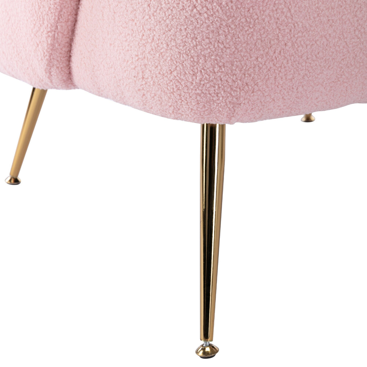 Teddy Short Plush Particle Armchair,Accent Chair with Golden Metal Legs