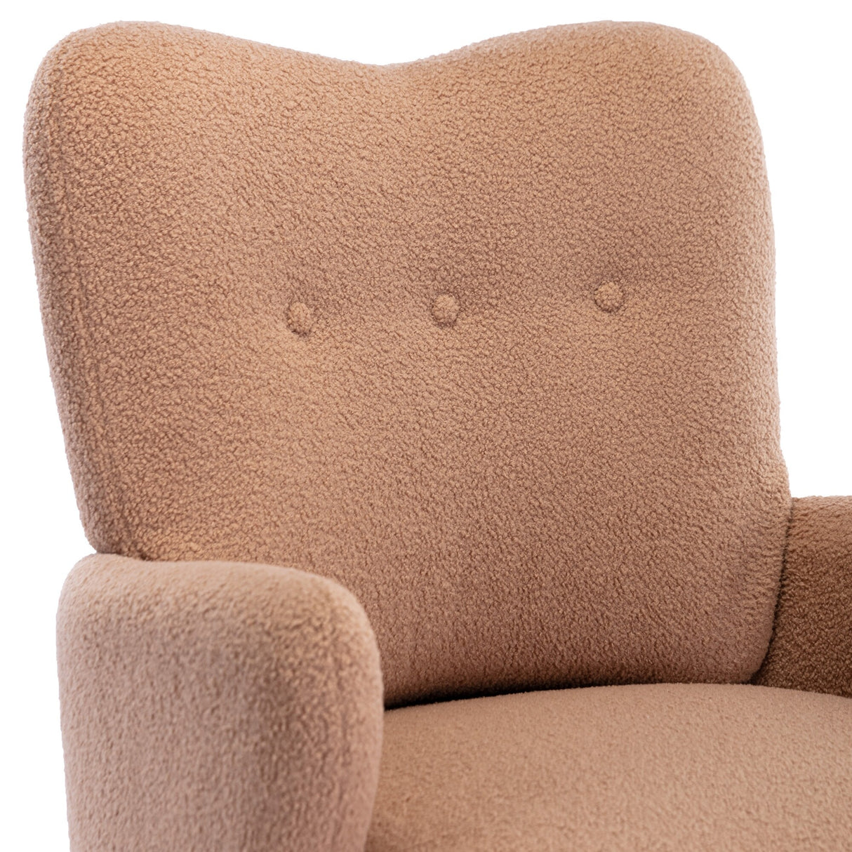 Teddy Short Plush Particle Armchair,Accent Chair with Golden Metal Legs