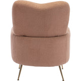 Teddy Short Plush Particle Armchair,Accent Chair with Golden Metal Legs