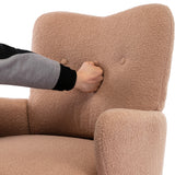 Teddy Short Plush Particle Armchair,Accent Chair with Golden Metal Legs