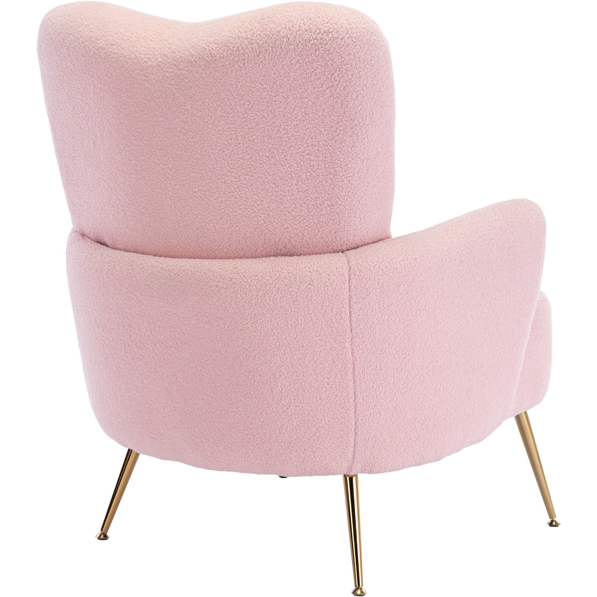 Teddy Short Plush Particle Armchair,Accent Chair with Golden Metal Legs