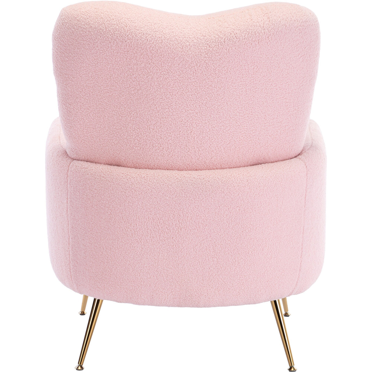 Teddy Short Plush Particle Armchair,Accent Chair with Golden Metal Legs
