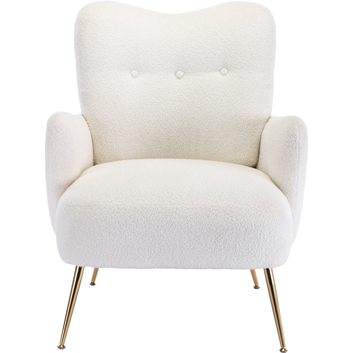 Teddy Short Plush Particle Armchair,Accent Chair with Golden Metal Legs