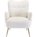 Teddy Short Plush Particle Armchair,Accent Chair with Golden Metal Legs