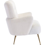 Teddy Short Plush Particle Armchair,Accent Chair with Golden Metal Legs