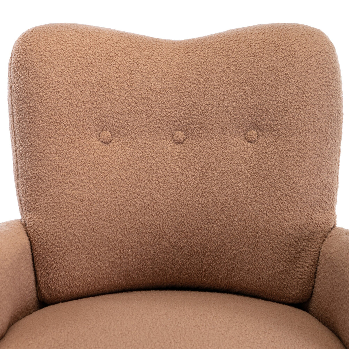 Teddy Short Plush Particle Armchair,Accent Chair with Golden Metal Legs