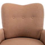 Teddy Short Plush Particle Armchair,Accent Chair with Golden Metal Legs
