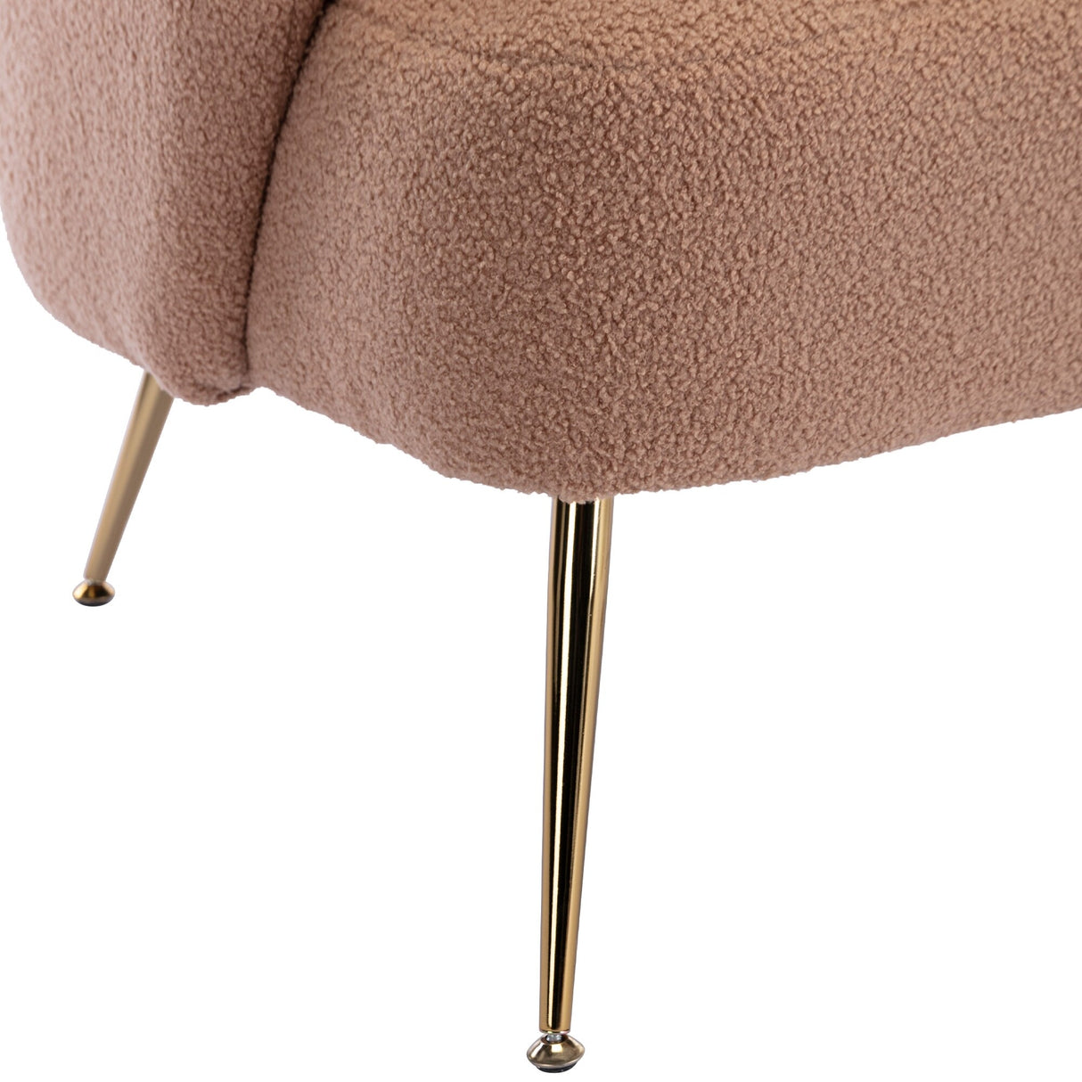 Teddy Short Plush Particle Armchair,Accent Chair with Golden Metal Legs