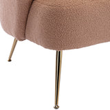 Teddy Short Plush Particle Armchair,Accent Chair with Golden Metal Legs