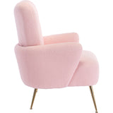 Teddy Short Plush Particle Armchair,Accent Chair with Golden Metal Legs