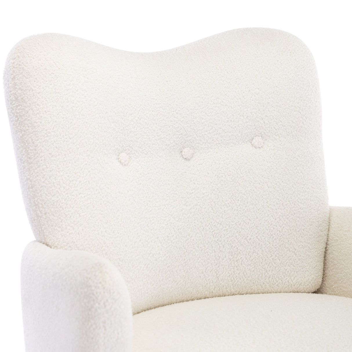 Teddy Short Plush Particle Armchair,Accent Chair with Golden Metal Legs