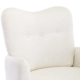 Teddy Short Plush Particle Armchair,Accent Chair with Golden Metal Legs