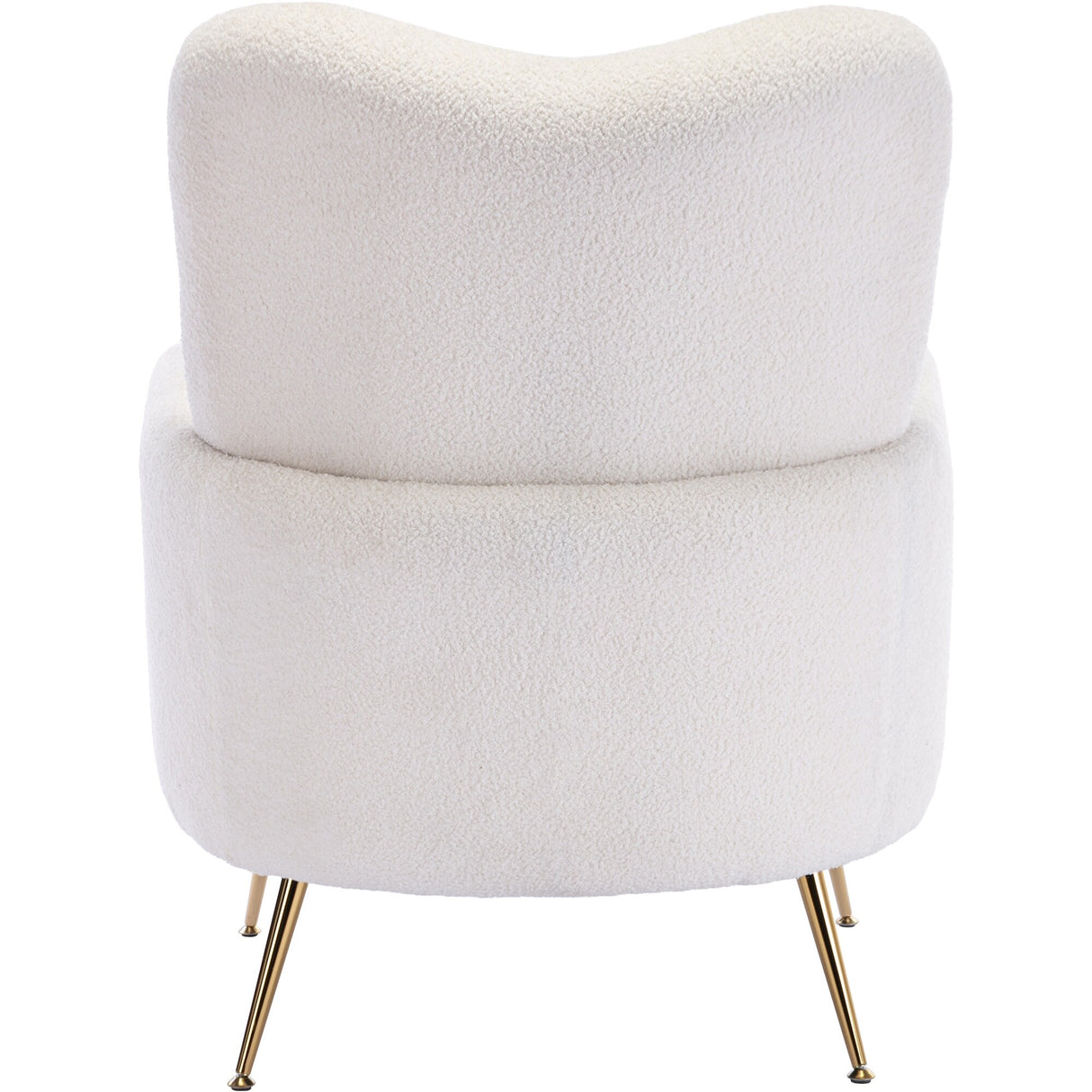 Teddy Short Plush Particle Armchair,Accent Chair with Golden Metal Legs