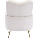 Teddy Short Plush Particle Armchair,Accent Chair with Golden Metal Legs