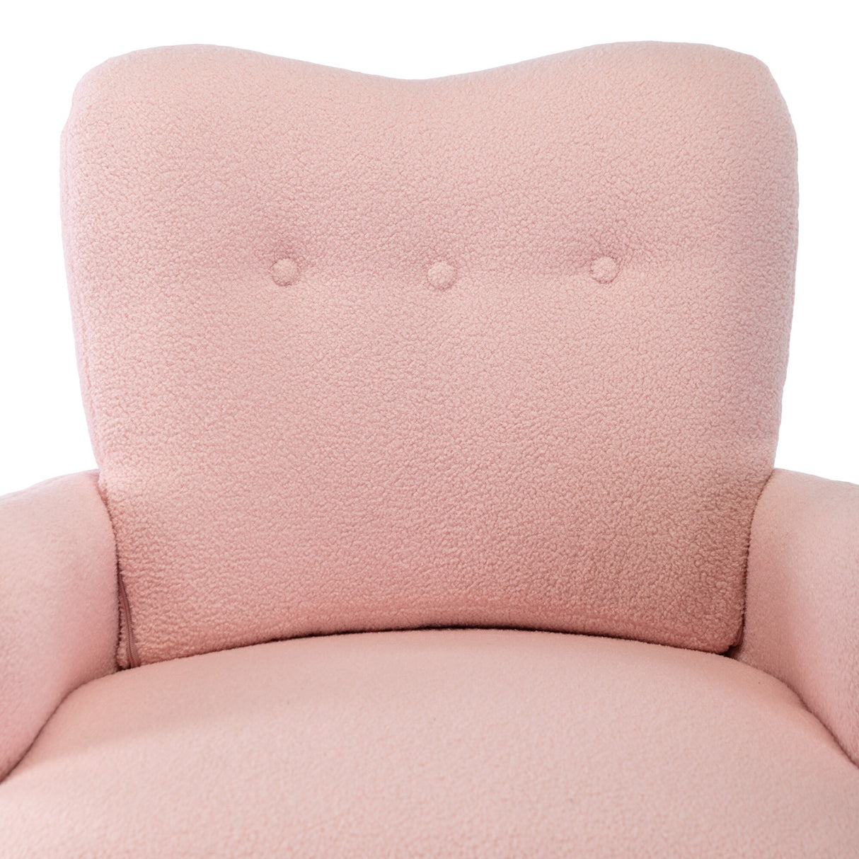 Teddy Short Plush Particle Armchair,Accent Chair with Golden Metal Legs