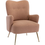 Teddy Short Plush Particle Armchair,Accent Chair with Golden Metal Legs
