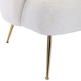 Teddy Short Plush Particle Armchair,Accent Chair with Golden Metal Legs