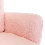 Teddy Short Plush Particle Armchair,Accent Chair with Golden Metal Legs