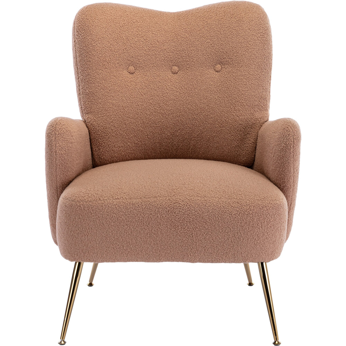 Teddy Short Plush Particle Armchair,Accent Chair with Golden Metal Legs