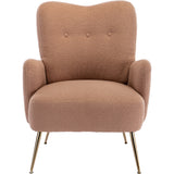 Teddy Short Plush Particle Armchair,Accent Chair with Golden Metal Legs