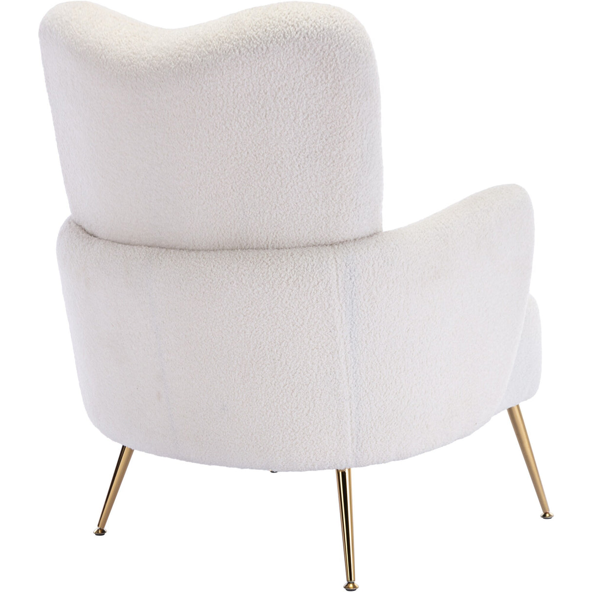Teddy Short Plush Particle Armchair,Accent Chair with Golden Metal Legs