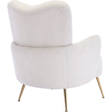 Teddy Short Plush Particle Armchair,Accent Chair with Golden Metal Legs