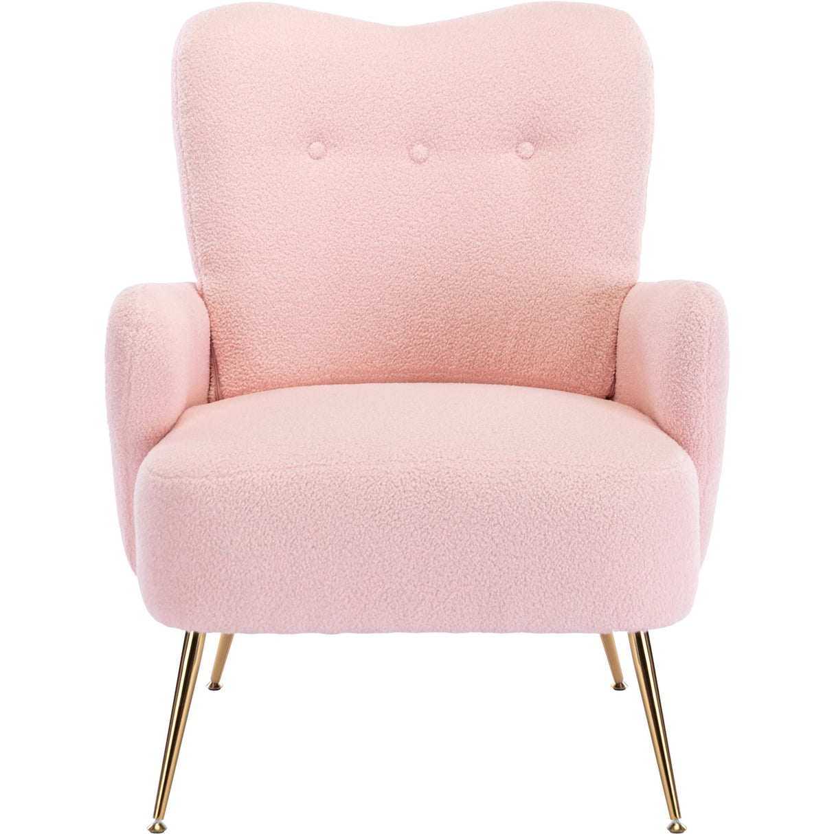 Teddy Short Plush Particle Armchair,Accent Chair with Golden Metal Legs