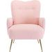 Teddy Short Plush Particle Armchair,Accent Chair with Golden Metal Legs