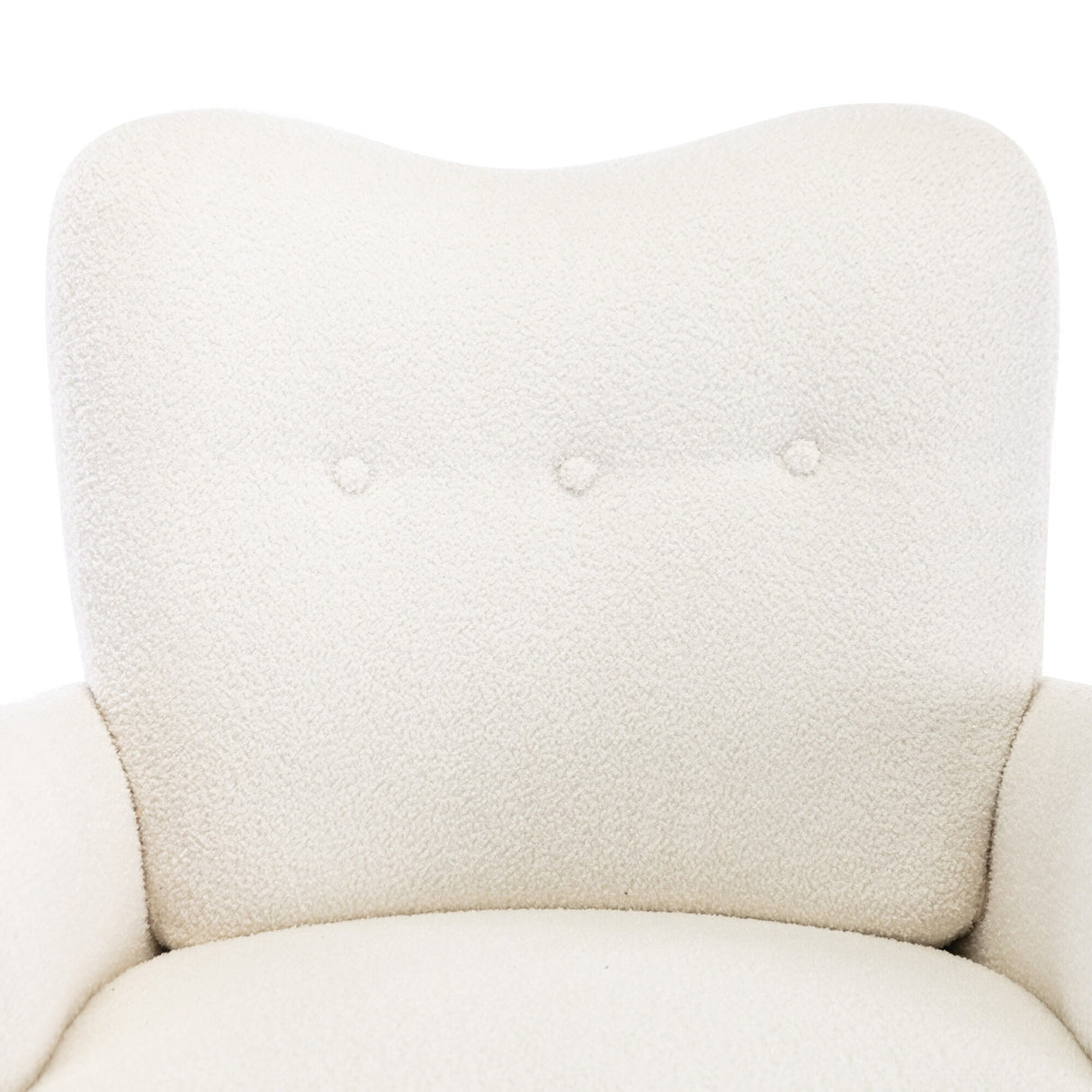 Teddy Short Plush Particle Armchair,Accent Chair with Golden Metal Legs
