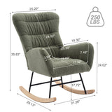 Teddy Upholstered Rocking Accent Chair with High Backrest