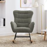 Teddy Upholstered Rocking Accent Chair with High Backrest