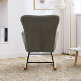 Teddy Upholstered Rocking Accent Chair with High Backrest