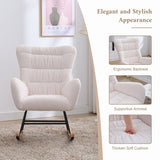 Teddy Upholstered Rocking Accent Chair with High Backrest