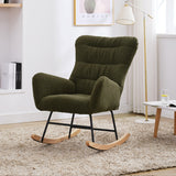 Teddy Upholstered Rocking Accent Chair with High Backrest