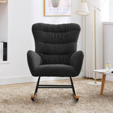 Teddy Upholstered Rocking Accent Chair with High Backrest